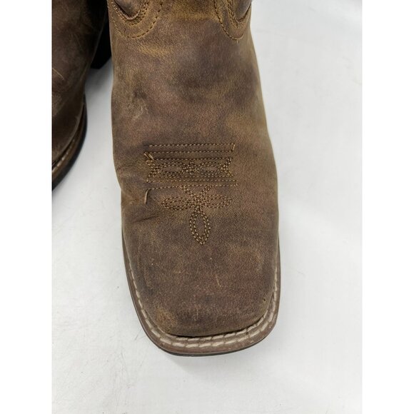 Masterson Boot Womens Cowboy Boots Size 6.5M Brown Leather Square Toe Western - Picture 4 of 16